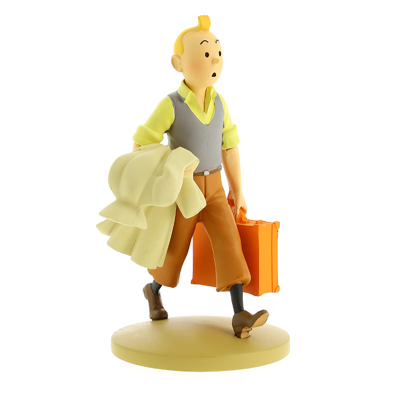 Polyresin Figure of Tintin with Suitcase