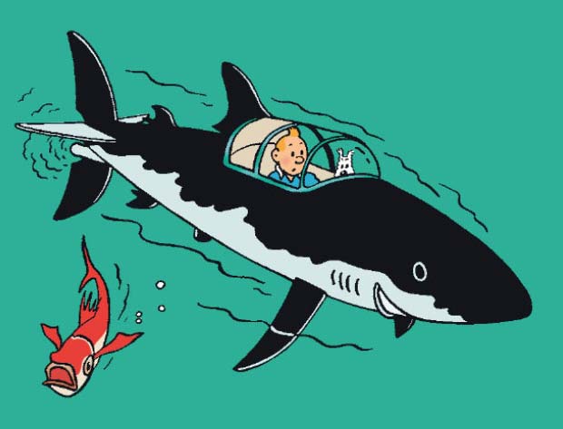 Tintin shark animation