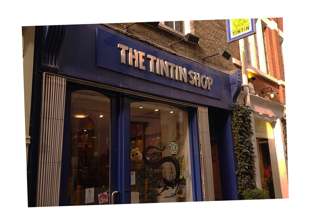 The front of the tintin shop